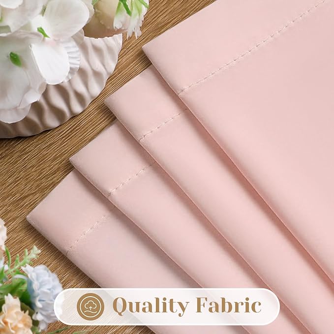 HOMEIDEAS Non-See-Through Blush Pink Privacy Sheer Kitchen Curtains, 30 X 36 - Image 4