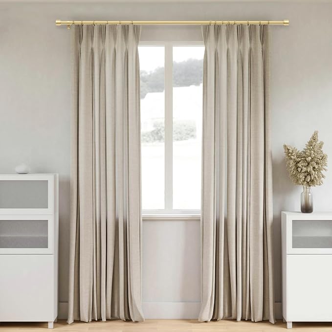 GEEBOBO Gold Curtain Rods for Windows 72 to 144 Inch, 1 Inch Adjustable Heavy - Image 4