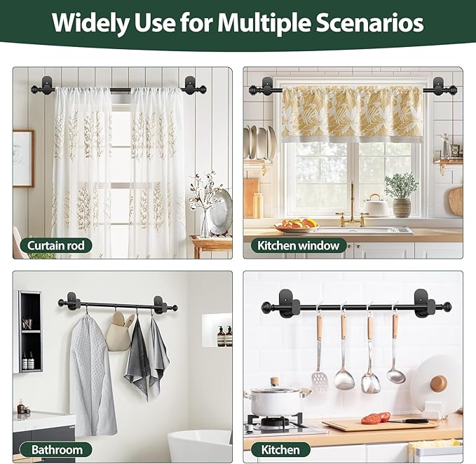 KAMANINA Curtain Rods 2 Pack No Drilling - Image 4