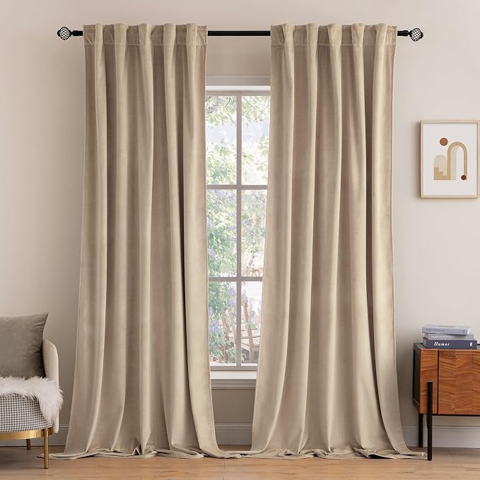 MIULEE Velvet Curtains 96 inches 2 Panels by MIULEE