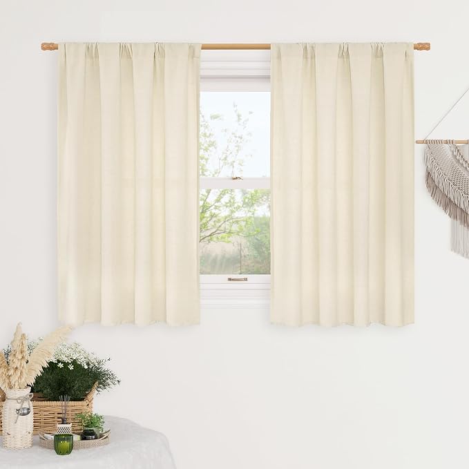 48 inches Long Short Window Linen Curtains by LAMIT