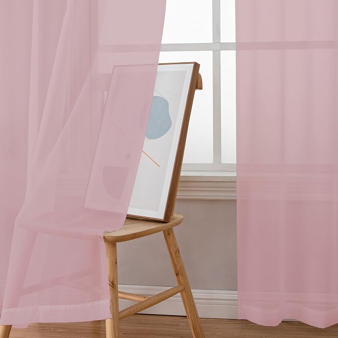 Chyhomenyc Sheer Valance Tiers Curtains 2 Panels, Elegant Light Filtering Rod - Image 8