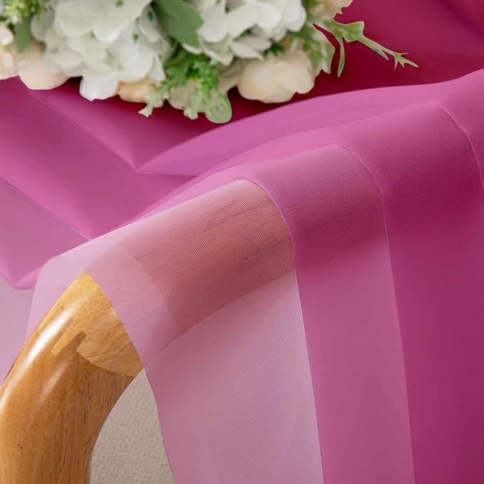 Hot Pink Sheer Curtains 90 Inches Long 2 Panels, Solid Voile Privacy Window - Image 7
