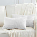 Fancy Homi 2 Packs White Lumbar Decorative Throw Pillow Covers 16x32 Inch by Fancy+Homi