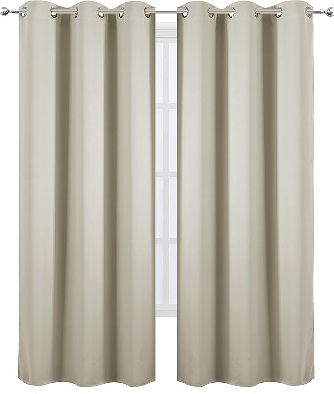 Light Beige Thermal Blackout Curtains/42 x 95 Inch/Set of 2 Panels Room - Image 2