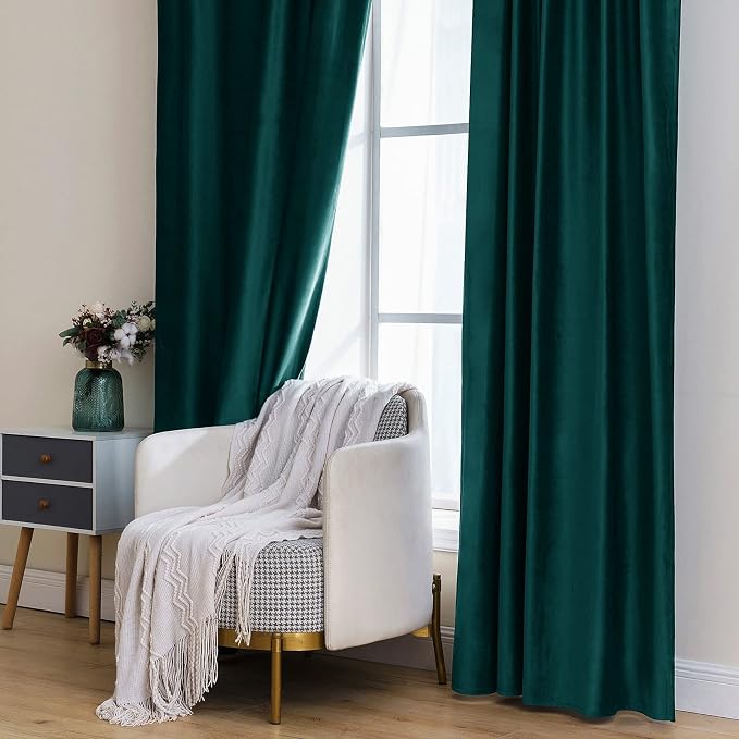 MIULEE Velvet Curtains 96 inches 2 Panels - Image 7