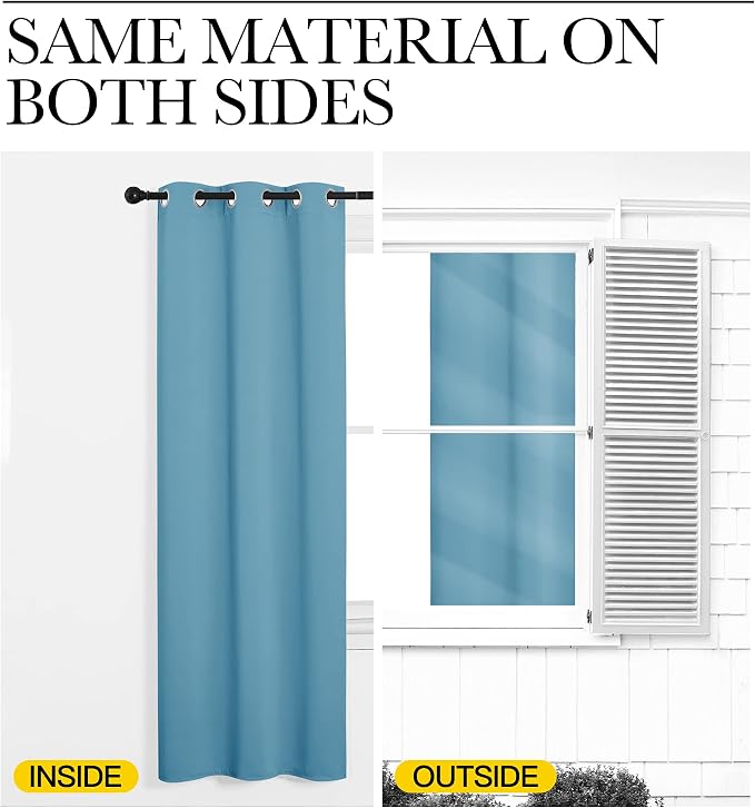NICETOWN Thermal Insulated Curtains Blackout Draperies, Window Treatment Solid - Image 4