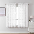 Lecloud Leia White Sheer Curtains 45 Inch Length 2 Panels, Elegant Balance by Lecloud