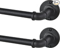 2 Pack Industrial Curtain Rods for Windows 48 to 84 Inches, for Indoor and by JoyUltra