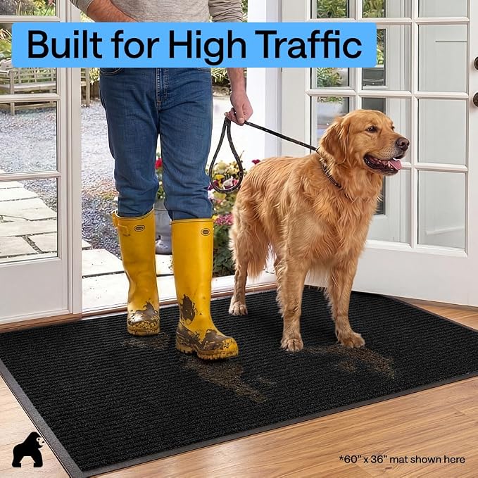 GORILLA GRIP Waterproof Traffic Guard Door Mat, 2 Pack, Indoor Outdoor Heavy - Image 7