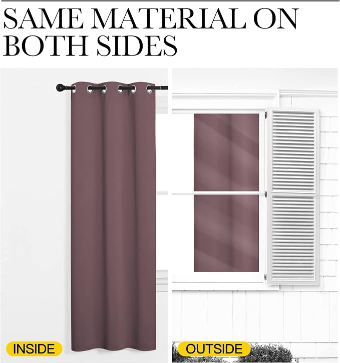NICETOWN Dry Rose Blackout Curtains 102" Long - Image 6