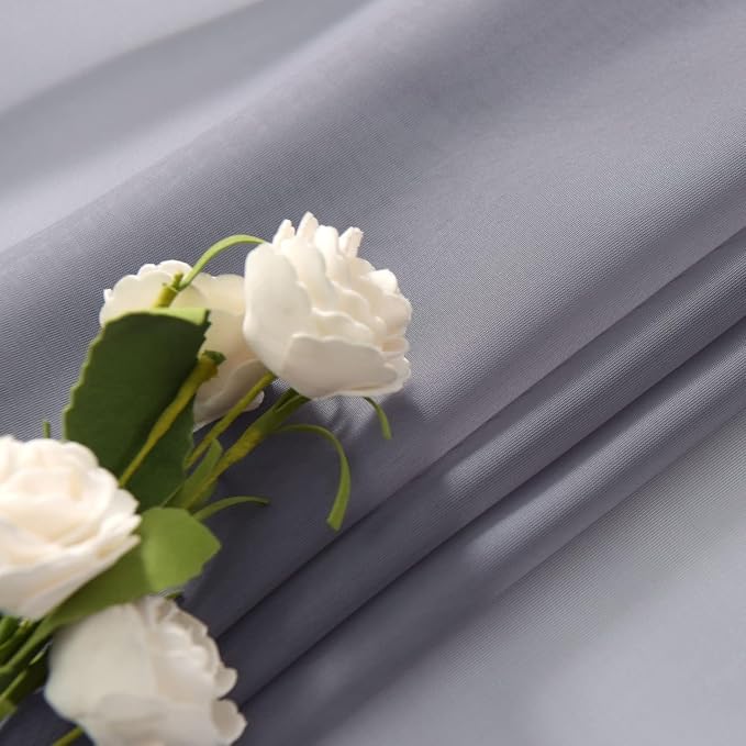 SpaceDresser Grey Sheer Curtains 4 Panels Rod Pocket Semi-Sheer Curtain 72 - Image 6