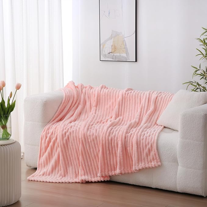 Light Pink Fleece Throw Blanket 60”×80” - Image 5