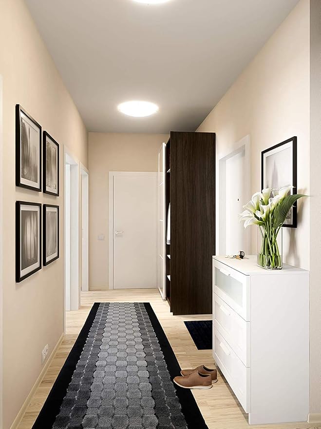 Custom Length Hallway Runner Rug, Slip Resistant, Checkered Black, 26 Inch X 23 - Image 3