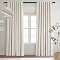 Topfinel 105 Inches Long Custom Black Out Faux Thick Linen Drapery Two Panels by Topfinel