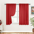 HOMEIDEAS Christmas Non-See-Through Red Privacy Sheer Curtains, 52 X 45 Inches by HOMEIDEAS