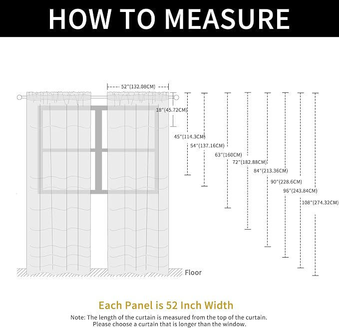 SpaceDresser Basic Rod Pocket Sheer Voile Window Curtain Panels Ivory 1 Pair 2 - Image 9