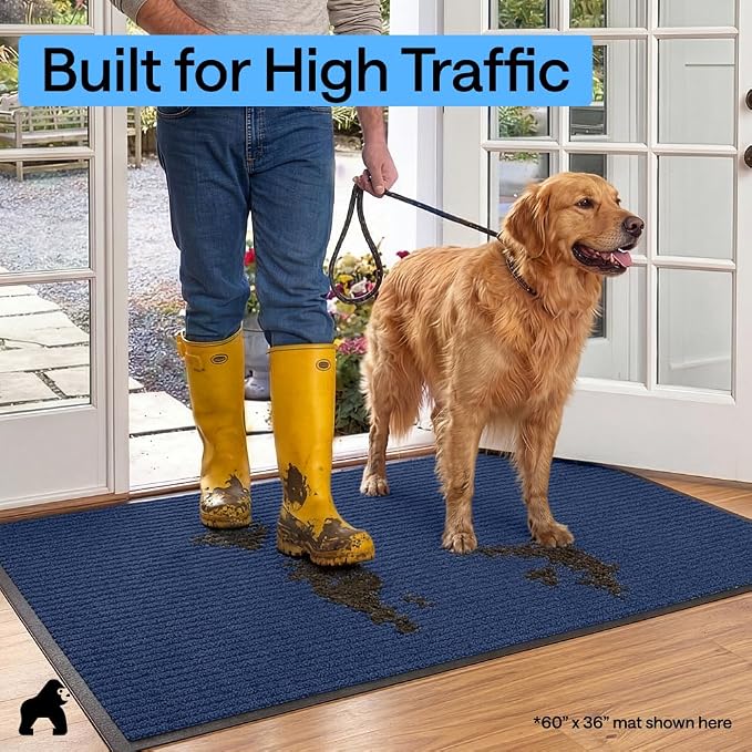 GORILLA GRIP Waterproof Traffic Guard Door Mat, Indoor and Outdoor Heavy Duty - Image 7