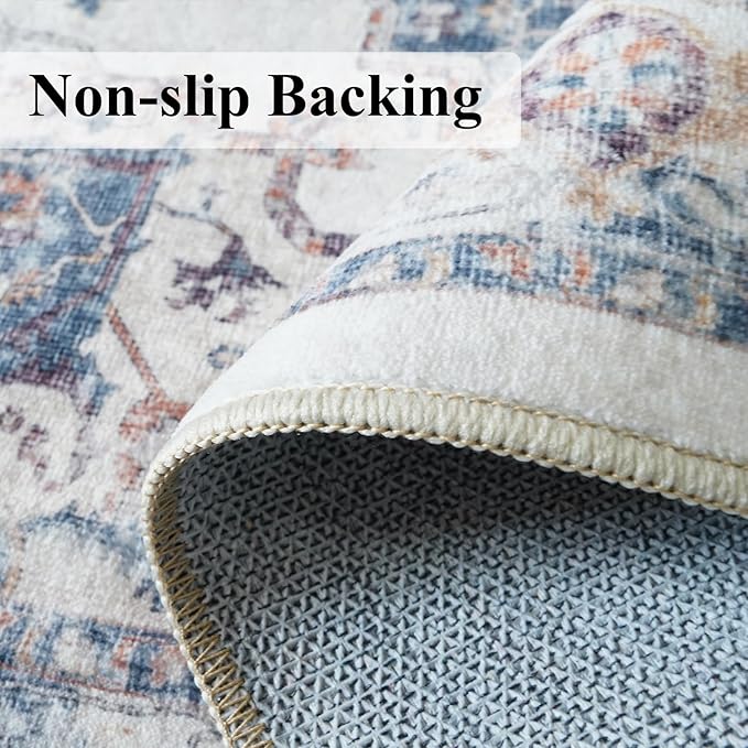2x8 Washable Hallway Runner Rug: Indoor Non-Slip Entryway Kitchen Rugs Oriental - Image 4