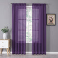 Tollpiz Sheer Curtain Linen Textured Living Room Curtains Sheer Light Filtering by Tollpiz