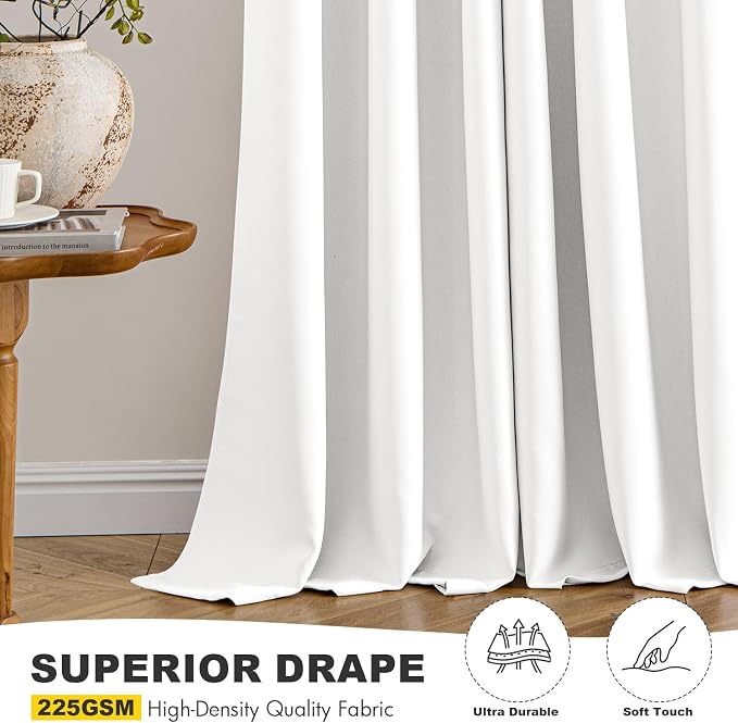 MIULEE Blackout Curtains for Bedroom 2 Panels 40 x 45 Inch Long Pure White | - Image 5