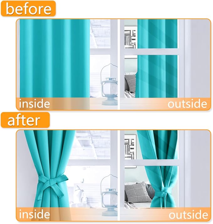 Blackout Curtains for Bedroom, 60 x 63 Inch, 2 Panels | Thermal Insulated & - Image 4