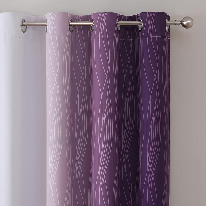 Estelar Textiler Ombre Blackout Curtains 102 Inches Long 2 Panels Set, Full - Image 4