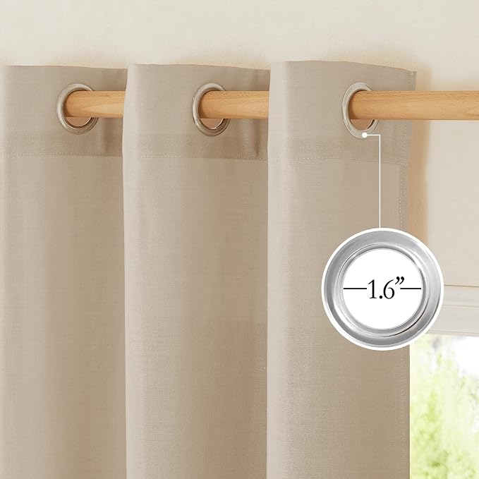 NICETOWN Rustic Linen 96 inch Long Curtains - Image 5