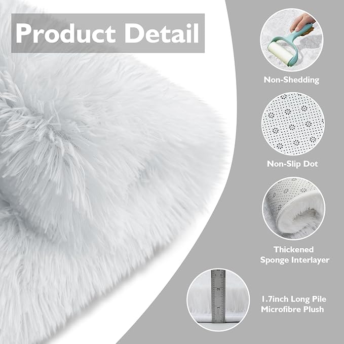 6x9 Fluffy Area Rug for Living Room, Shag Area Rugs for Bedroom - Image 5