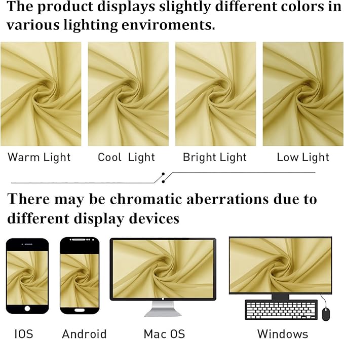 Yellow Sheer Curtains 96 Inches Long 2 Panels, Gauzy Light Filtering Breathable - Image 7