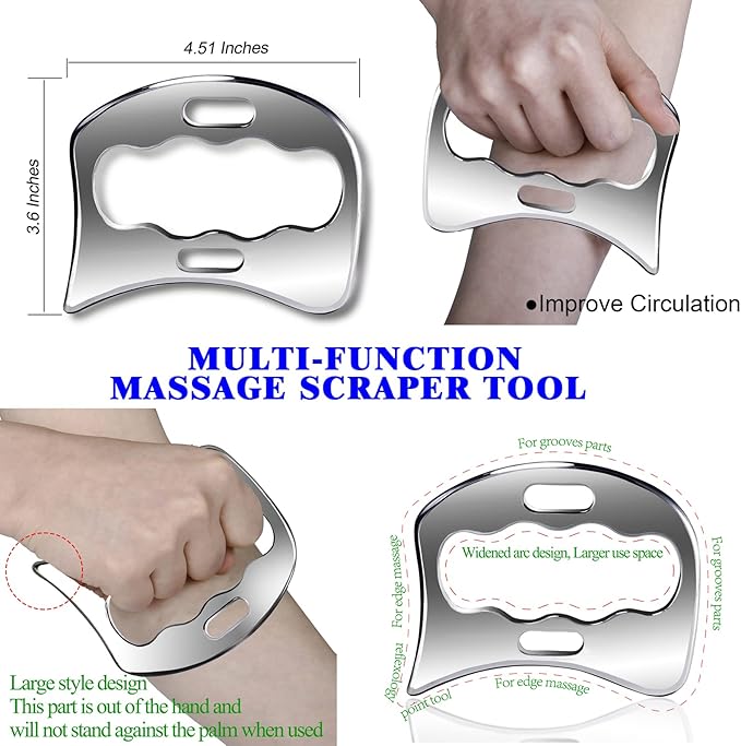 BYYDDIY Stainless Steel Muscle Scraper Tools Set,Gua Sha Scraping Massage Tools,IASTM Tools(DC1)