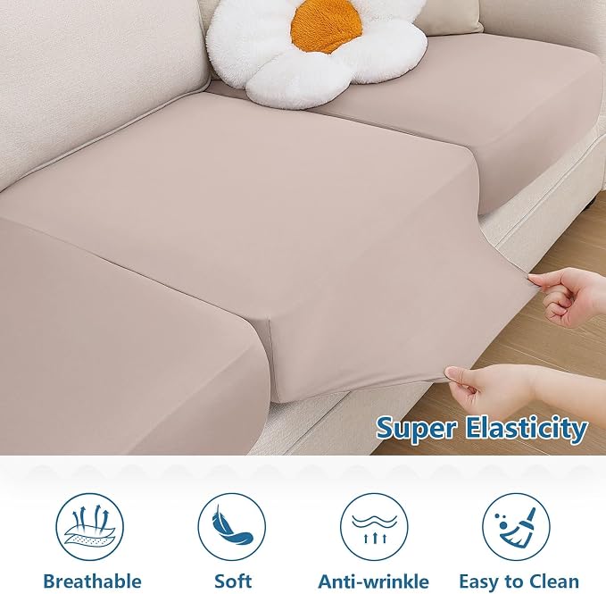 Milk Silk Couch Cushion Covers, Sofa Covers Washable - Image 5