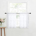 Furman Cafe Curtains 30 Inch Length 2 Panels Set, Elegant Geometric Jacquard by OWENIE