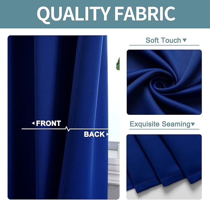 ChrisDowa Blackout Curtains for Bedroom and Living Room 72 Inches Long | 2 - Image 3