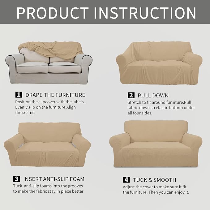 Easy-Going Stretch Oversized Chair Sofa Slipcover 1-Piece Couch Sofa Cover - Image 6