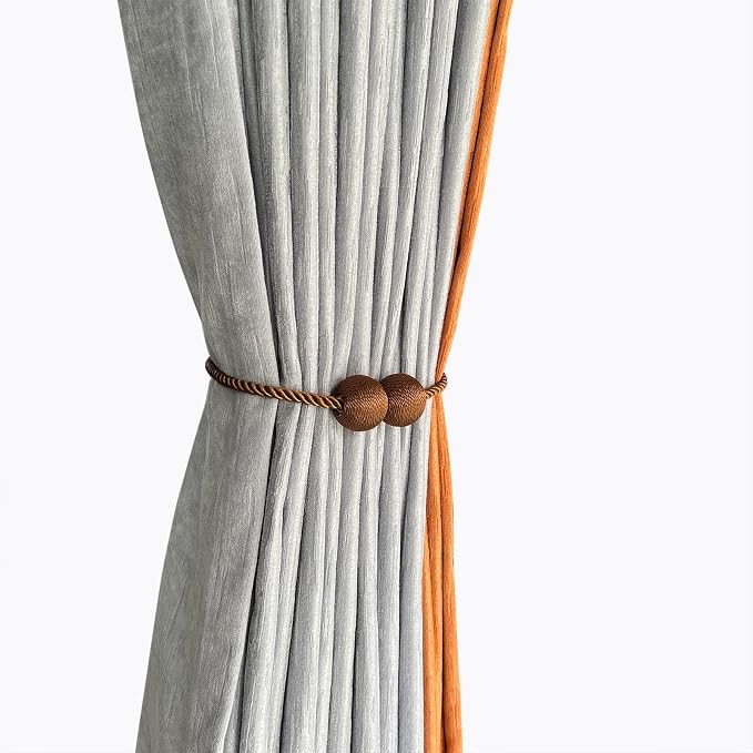 Melaluxe 6 Pack Magnetic Curtain Tiebacks, Decorative Curtain Holdbacks - Image 2