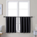 Simplebrand Ava Black Short 30 Inches Blackout Curtain 2 Panels Set, Half by Simplebrand