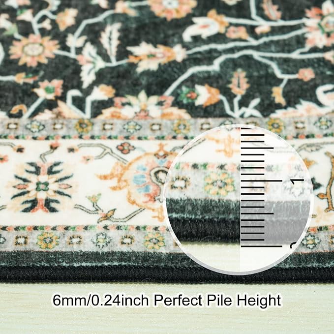 TOPRUUG Washable 4x8 Runner Rug: Vintage Non-Slip Hallway Runner Rug Durable - Image 5