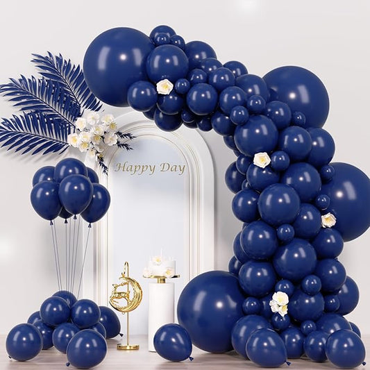 130pcs Navy Blue Balloons Different Sizes 18" 12" 10" 5" Dark Blue Balloons for Birthday Graduation Baby Shower Anniversary New Year Party Holiday Decorations