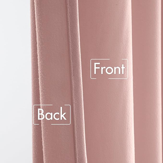 MIULEE Baby Pink Velvet Curtains 108 inches - Image 6