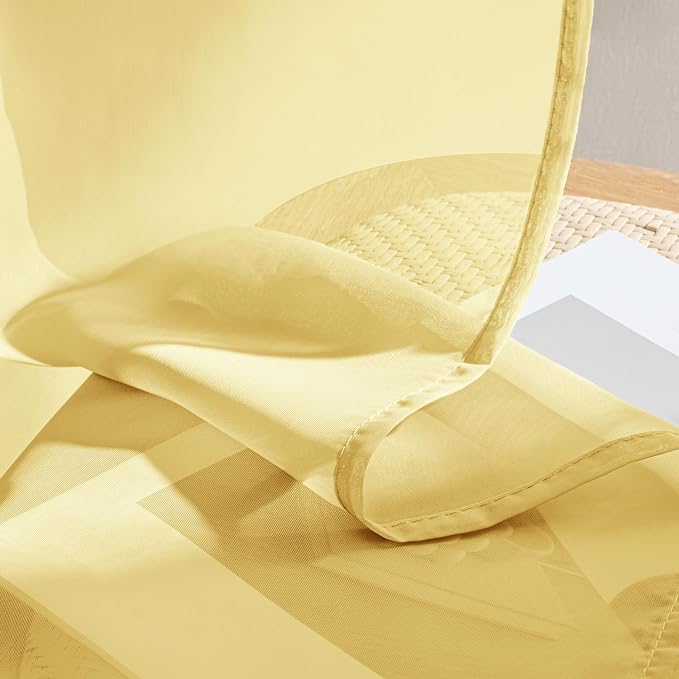 MIULEE Yellow Sheer Curtains 72 Inches Long 4 Panels 42 x 72 Inches | Light - Image 7