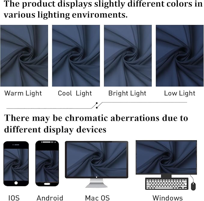 Navy Blue Sheer Curtains 120 Inches Long 2 Pcs, Solid Voile Light Filtering Rod - Image 5