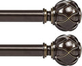 KAMANINA Single Curtain Rod 32 to 58 Inch, 7/8 Inch Antique Bronze Adjustable by KAMANINA