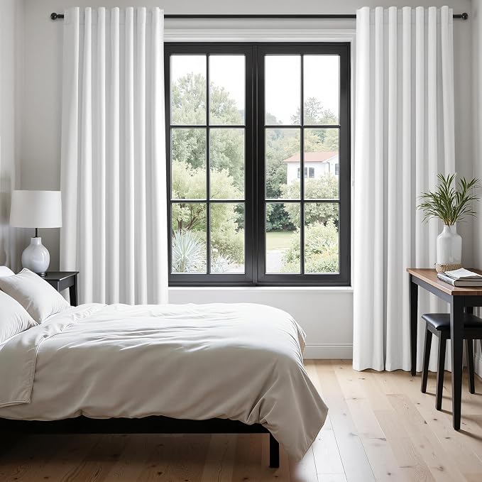 Topfinel Linen Blackout Curtains 86 Inches Long 2 Panels - Image 7