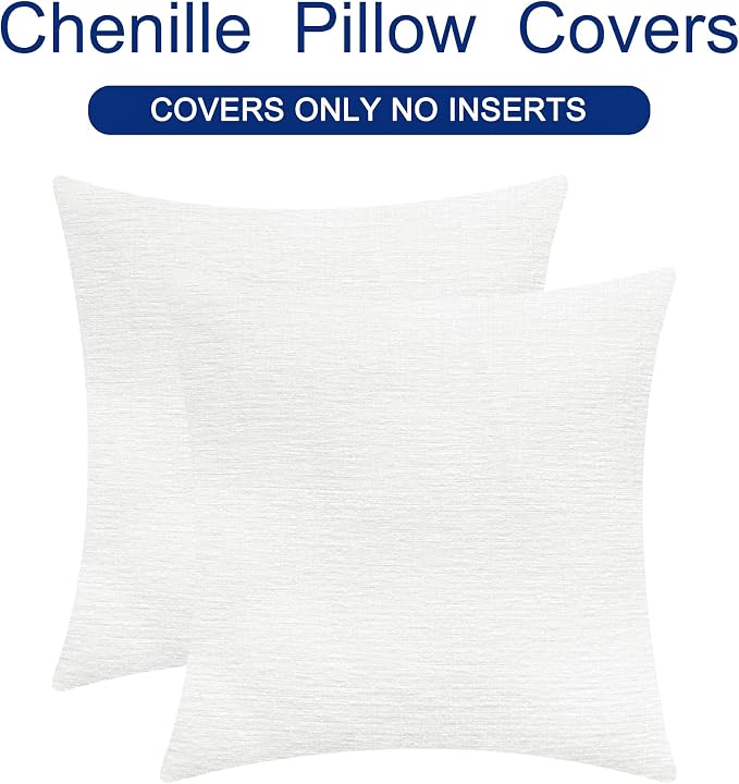 CaliTime Decorative Couch Throw Pillow Covers 26 X 26 Inches True White | Pack - Image 6