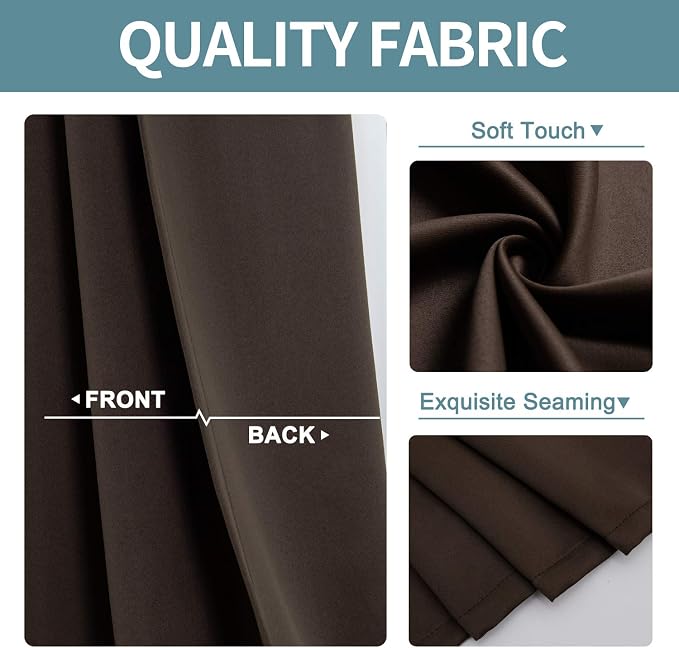 ChrisDowa Blackout Curtains for Bedroom and Living Room 102 Inches Long | 2 - Image 3
