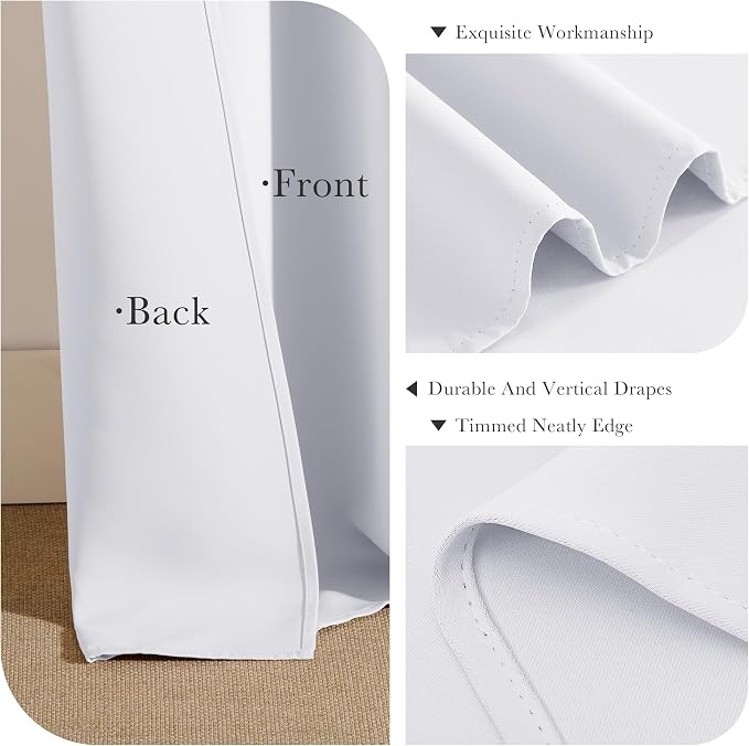 PONY DANCE 50% Light Filtering Curtains 96 inch Long, Non-See-Through Curtains - Image 6