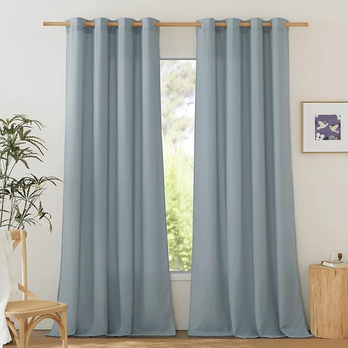 NICETOWN Rustic Linen 102 inch Long Curtains by NICETOWN
