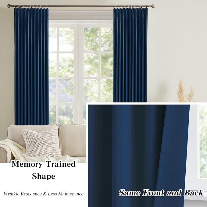 Pinch Pleated Curtains 120 Inches Long 10 FT Tall 2 Panels Set, Thermal - Image 6
