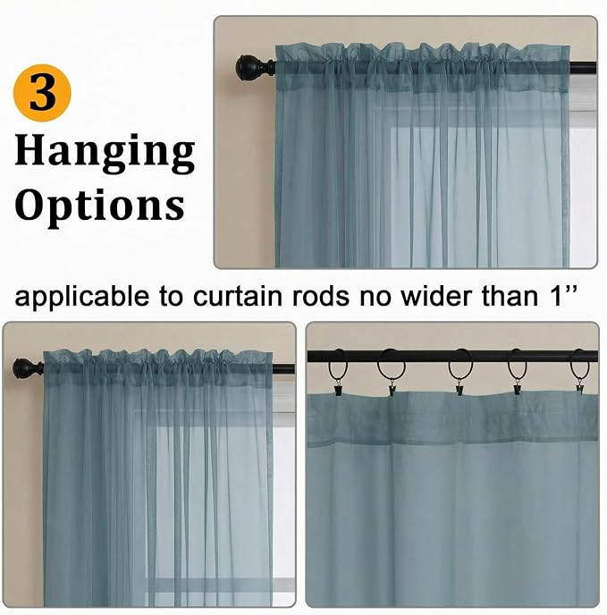 Gwine Extra Long Sheer Curtains 120 Inches Long - Image 2
